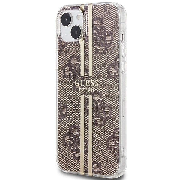 Guess Iml 4g Gold Stripe Back Cover Πλαστικό Καφέ (iPhone 15)