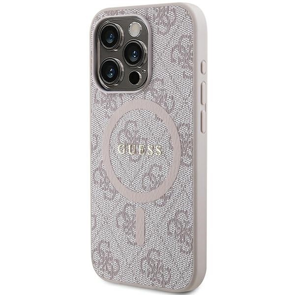 Guess 4g Collection Leather Metal Logo Magsafe Back Cover Πλαστικό Ροζ (iPhone 13 Pro Max)