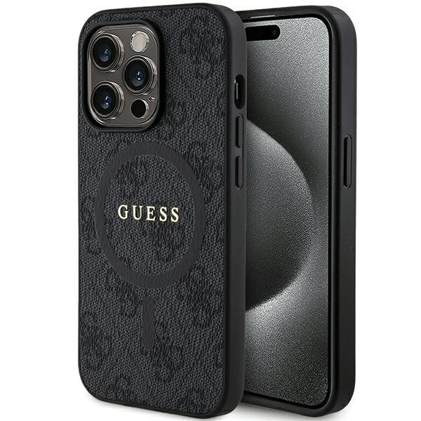 Guess 4g Collection Leather Metal Logo Magsafe Back Cover Πλαστικό Μαύρο (iPhone 13 Pro Max)