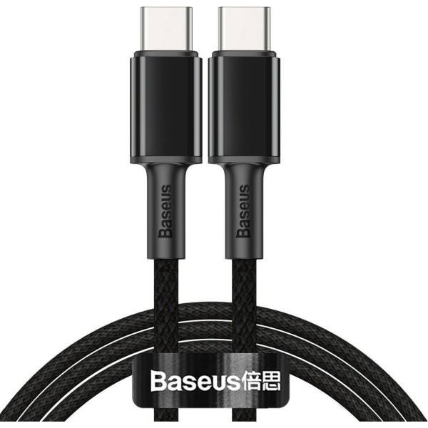 Baseus Cafule Braided USB 2.0 Cable USB-C male - USB-C male Μαύρο 1m (CATGD-A01)