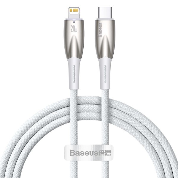 Baseus Glimmer Braided USB-C to Lightning Cable 20W Λευκό 1m (CADH000002)