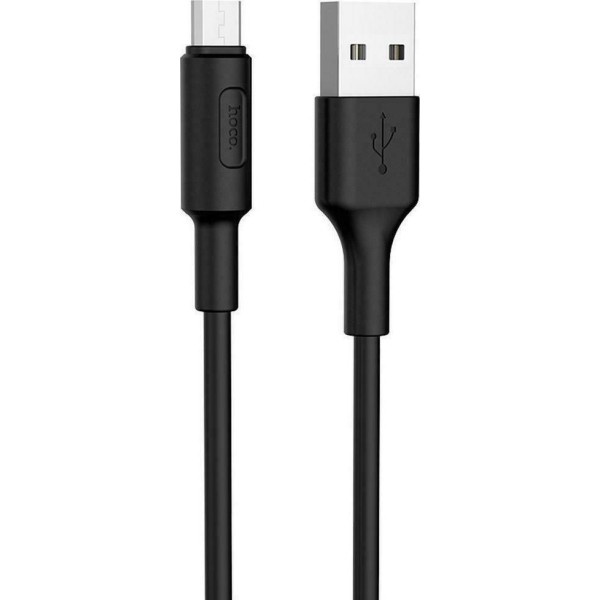 Hoco Regular USB 2.0 Cable USB-C male - USB-A male Μαύρο 1m (X25 Soarer)