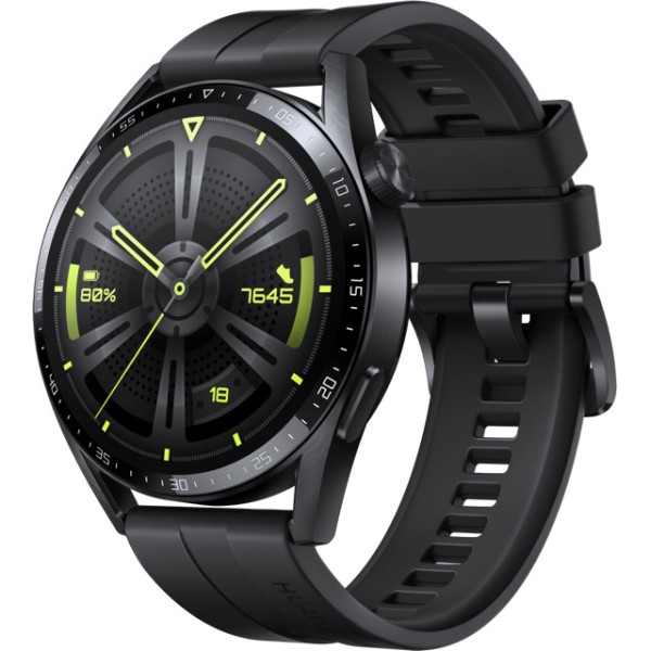 Huawei Watch GT 3 Active Stainless Steel 46mm Αδιάβροχο με Παλμογράφο black