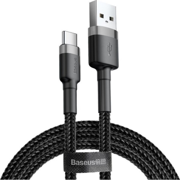 Baseus Cafule Braided USB 2.0 Cable USB-C male - USB-A male Μαύρο 2m