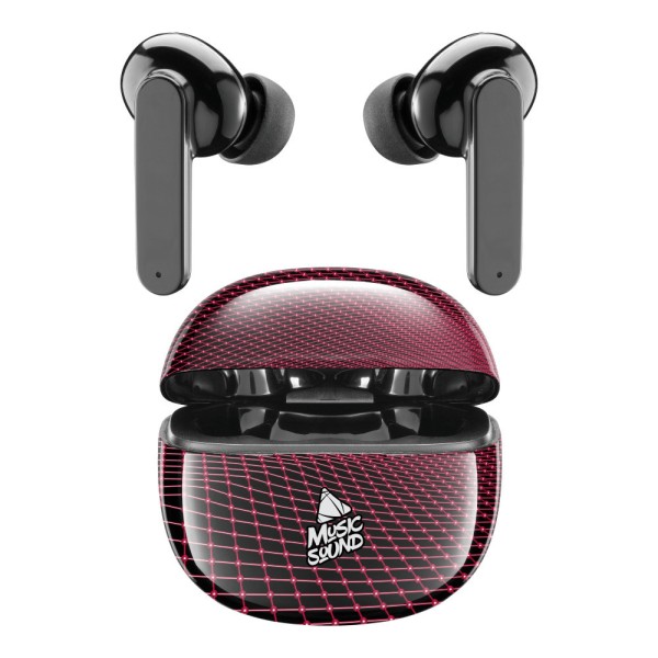 Cellular Line Music Sound In-ear Bluetooth Handsfree Ακουστικά με Θήκη Φόρτισης Ruby/Black