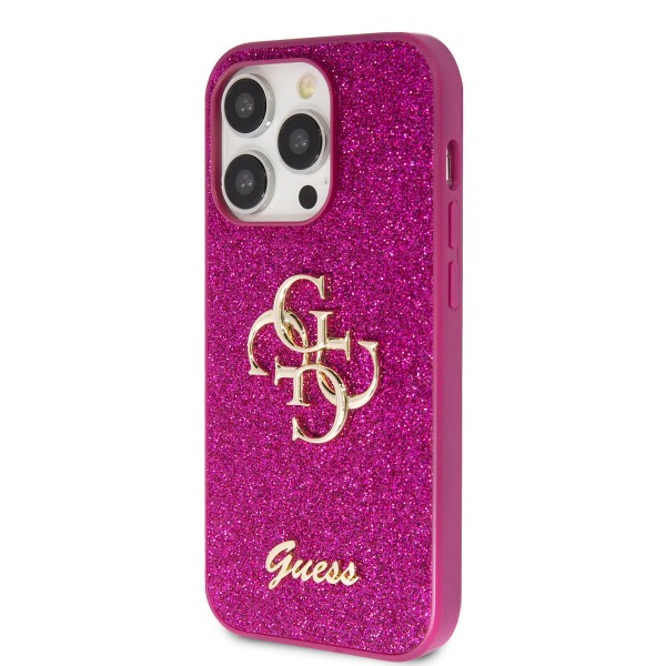 Guess Fixed Glitter 4g Logo Back Cover Σιλικόνης Μωβ (iPhone 15 Pro Max)